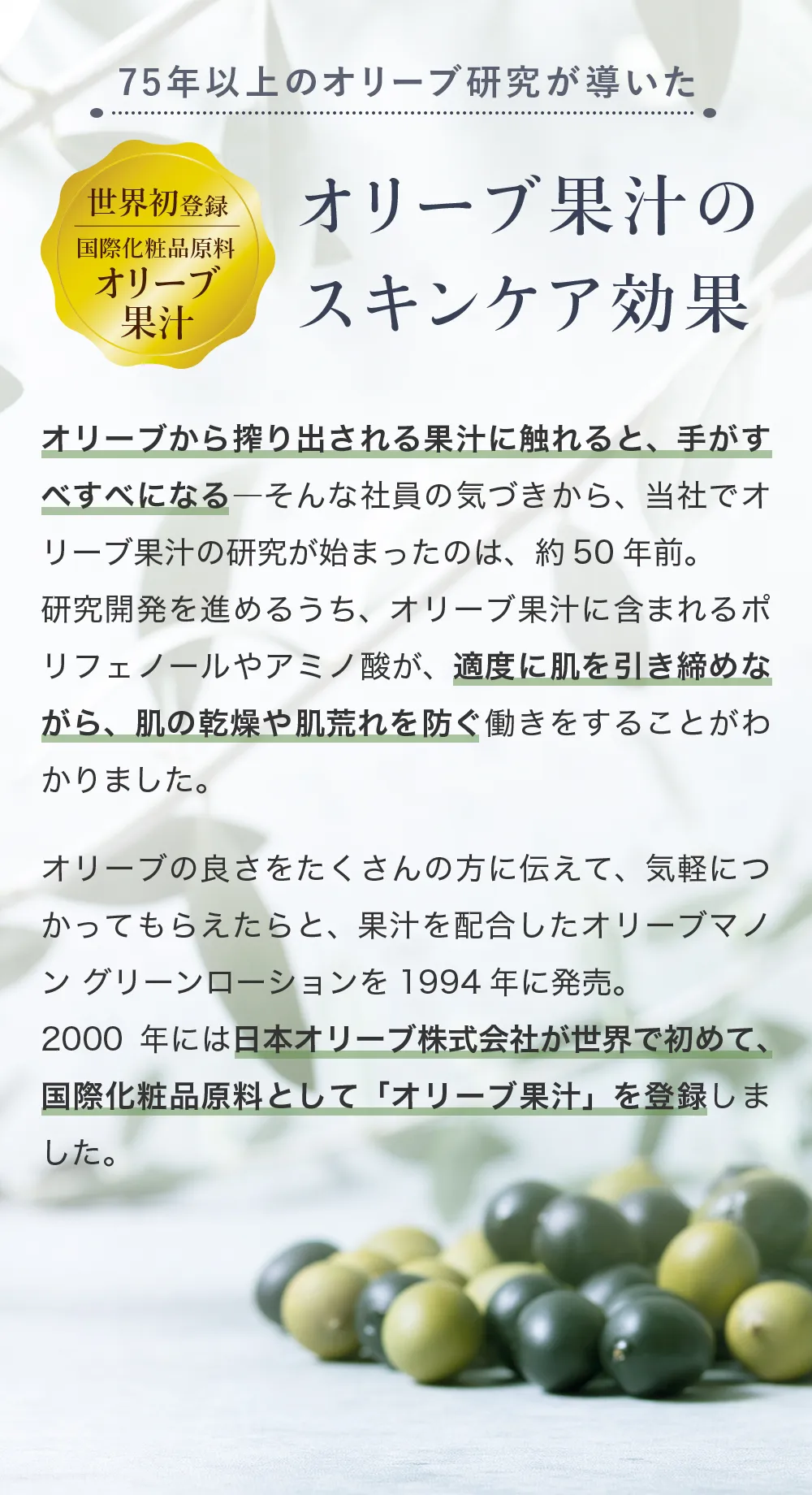 オリーブマノン グリーンローション（果汁水）保湿効果 定番商品