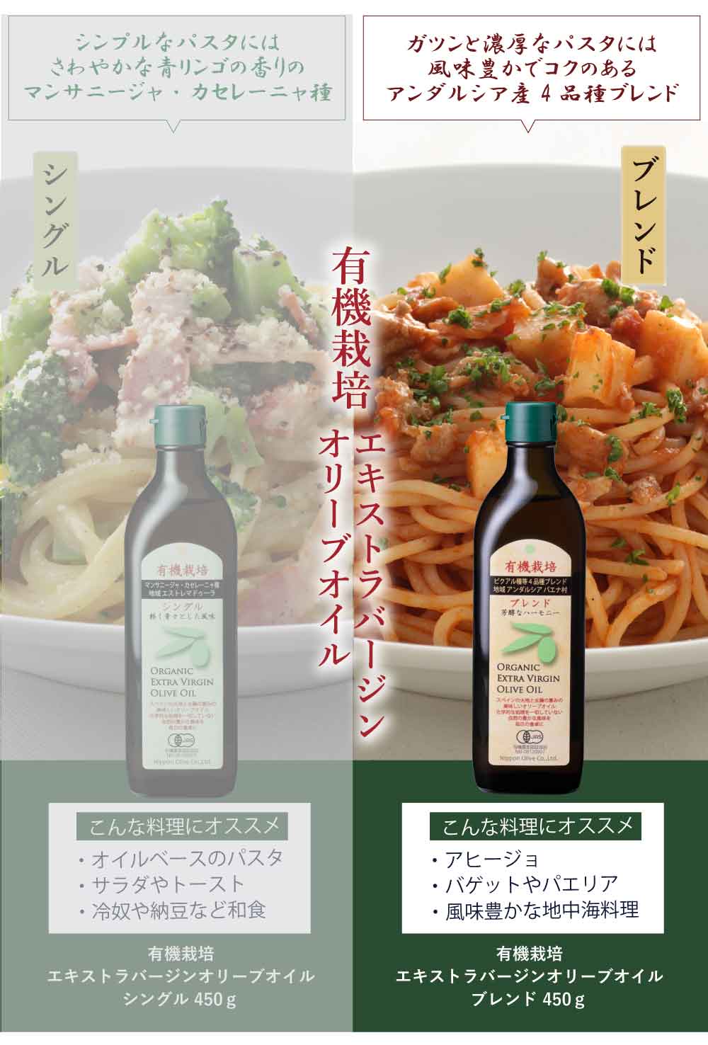 有機栽培エキストラバージンオリーブオイル ブレンド 450g徳用（有機